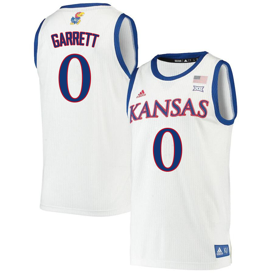 Men #0 Marcus Garrett Kansas Jayhawks College Basketball Jerseys Sale-White - Click Image to Close